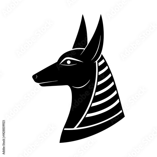 Anubis egyptian god ancient egypt mythology vector silhouette