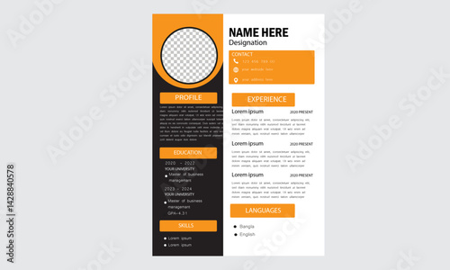 corporate minimal resume design template 
