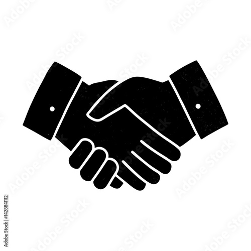 Agreement handshake partnership cooperation vector art silhouette