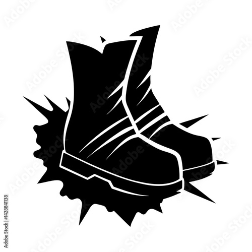 Explore vector footwear rugged outdoor hiking shoes silhouette