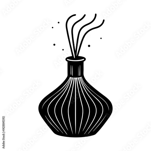 Aroma diffuser vector graphic for home fragrance use silhouette