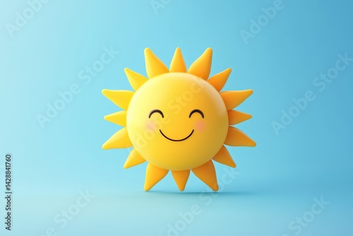 Obraz na płótnie 3d vector minimal cartoon sun icon w salonie