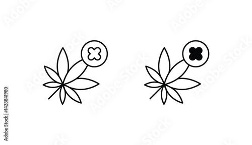 No Cannabis icon design with white background stock illustration