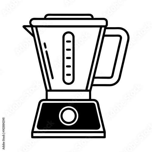 Outline kitchen blender appliance for smoothie prep silhouette