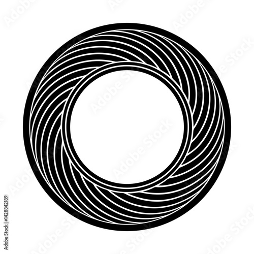 Abstract circle optical illusion vector graphic art silhouette