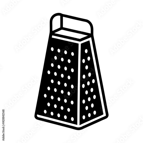 Food grater kitchen utensil cooking tool vector art silhouette
