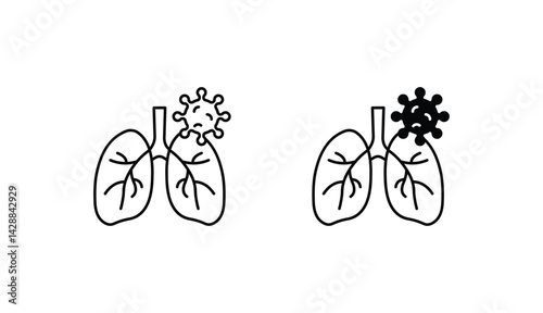 Lung Disease icon design with white background stock illustration
