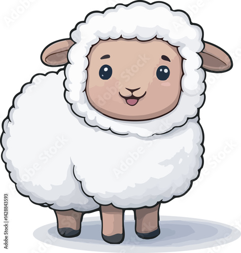 ute Cartoon Sheep Set in Vector Style