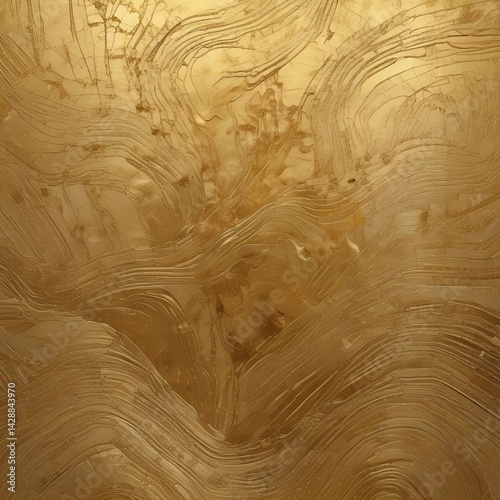 Abstraction made from old gold plaster with uneven application.