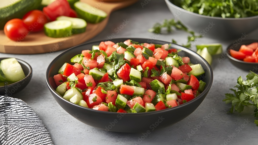 Fresh Tomato Cucumber Salad Bowl Recipe, Healthy Vegan Food Fresh Tomato Cucumber Salad Bowl Recipe, Healthy Vegan Food