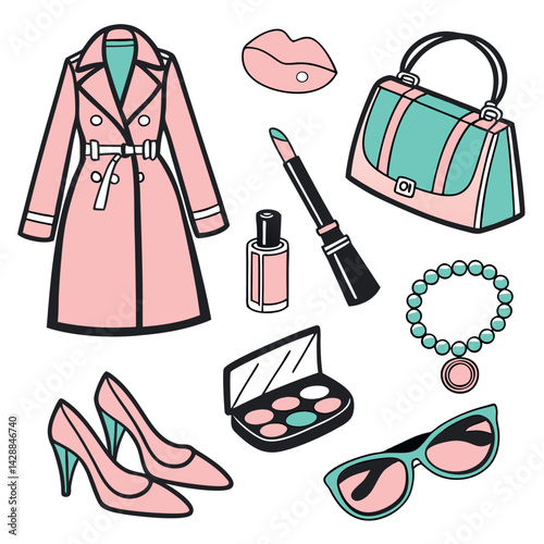 Stylish Beauty Essentials Flat Design