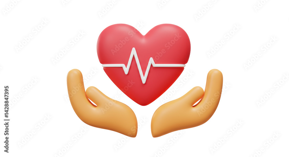 Isolated Caring Hands Holding a Vibrant Red Heart Isolated Caring Hands Holding a Vibrant Red Heart