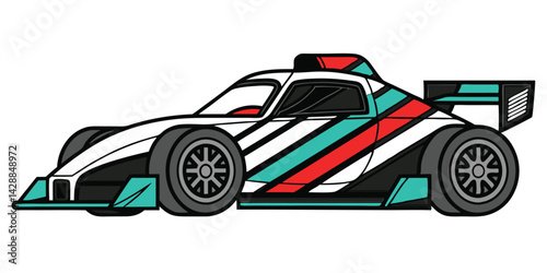Race Car Vector, Modern Sports Racing Car Illustration, High Speed Motorsport Vehicle Graphic