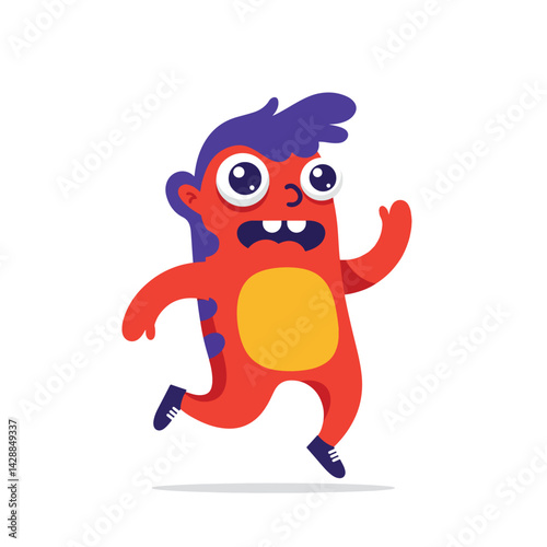 Quirky Cartoon Man in Pink Pajamas Illustration