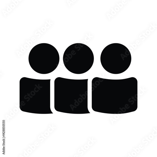 Trio Team Icon Symbolizing Unity, Equal Roles, or Partnership in Business
