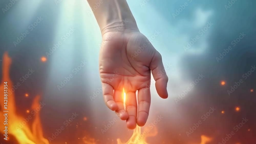 The hand of God reaching down to save you from the flames of hell.
