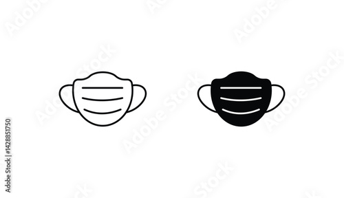 Face Mask icon design with white background stock illustration
