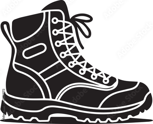Hiking boot icon. Outline illustration of hiking boot vector icon for web