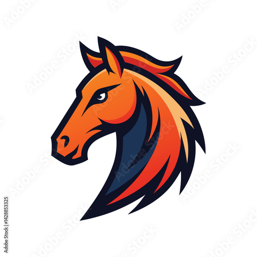horse head mascot logo vector illustration
