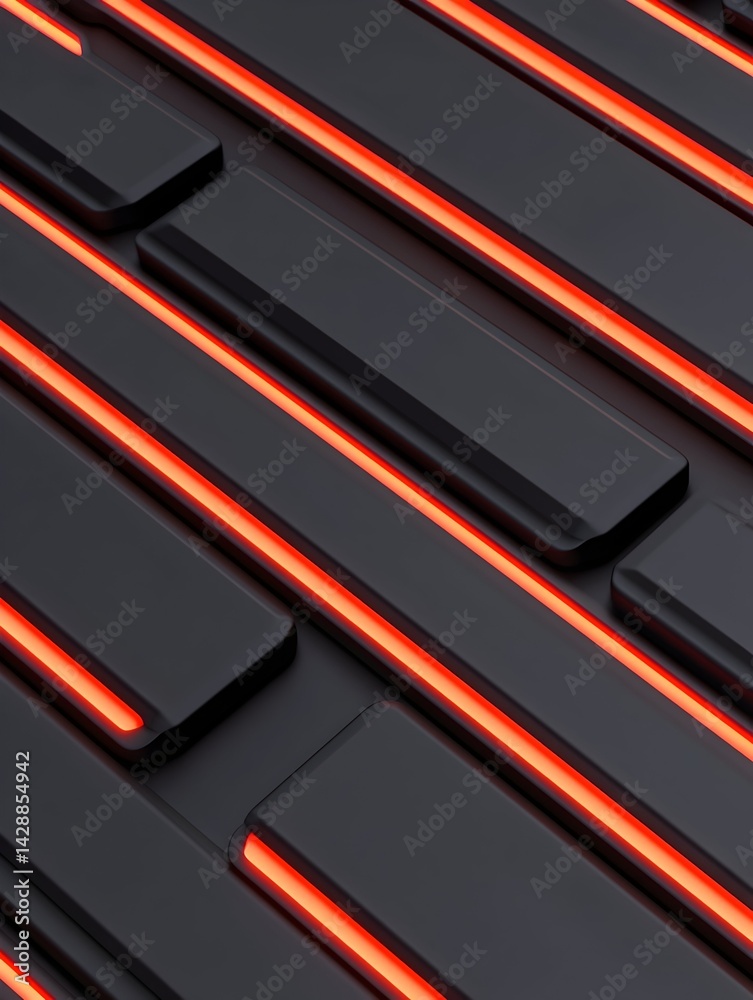 Abstract dark gray textured surface with vibrant orange glowing lines Abstract dark gray textured surface with vibrant orange glowing lines