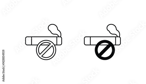 No Smoke icon design with white background stock illustration