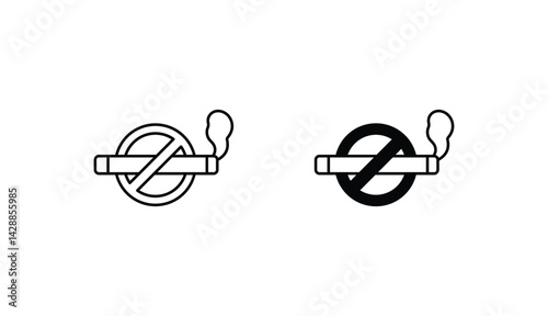 Quite Smooking icon design with white background stock illustration