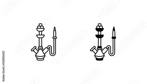 Shisha icon design with white background stock illustration