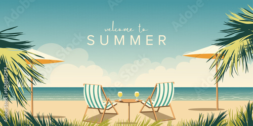 Summer vacation background, banner