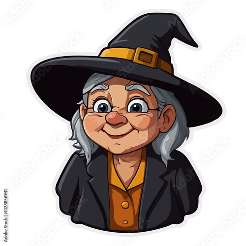 Animated icon of a witch printable image