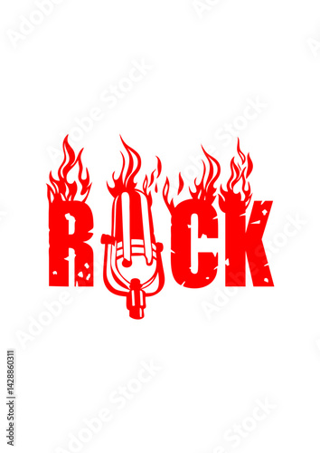 rock microphone flamme mot musique