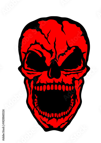 Tete de mort crane halloween gueule ouverte