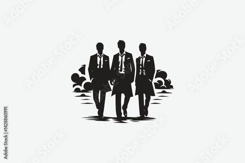 Friends chilling squad silhouette