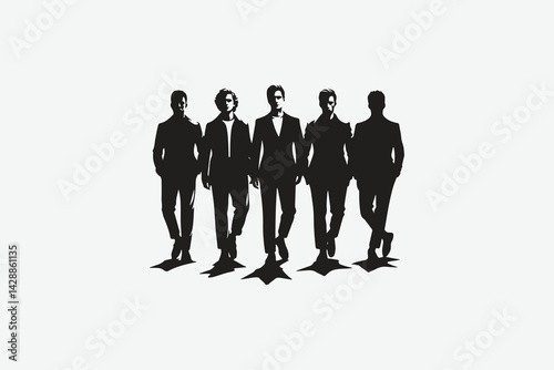 Friends chilling squad silhouette