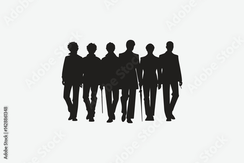 Friends chilling squad silhouette