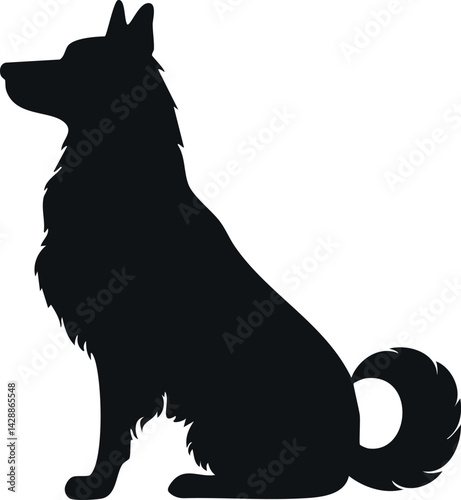 German shepherd dog silhouette illustration