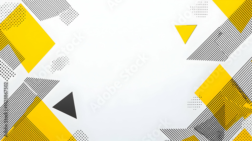 Obraz na płótnie Abstract Geometric Design With Yellow And Black Shapes w salonie