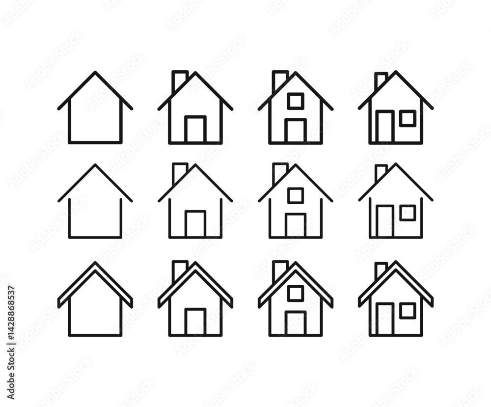 House icon set. House icon set.