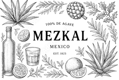 Celebrating the artistry of mezkal with traditional agave plants and ingredients from Mexico