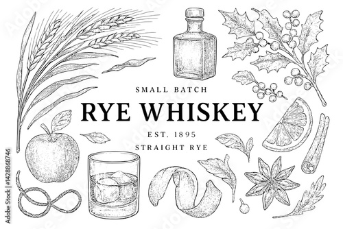 Crafted essence of small batch rye whiskey with rich ingredients and timeless traditions for a unique sipping experience