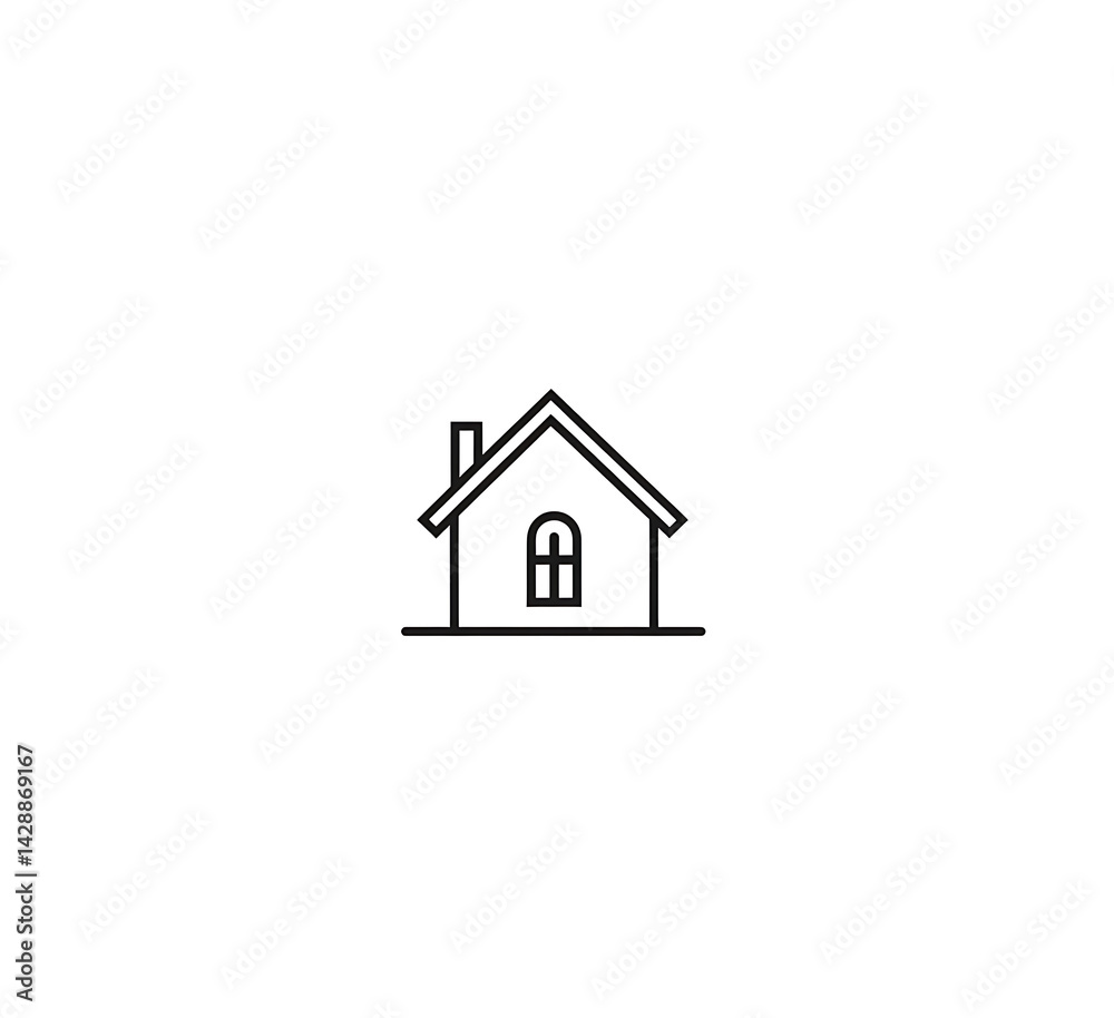 Minimalistic vector logo of a house outline, white background, simple design, no shadows, minimalism. Minimalistic vector logo of a house outline, white background, simple design, no shadows, minimalism.