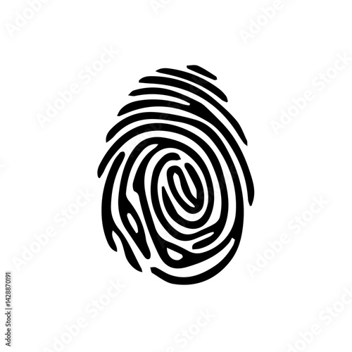 Black fingerprint on white background