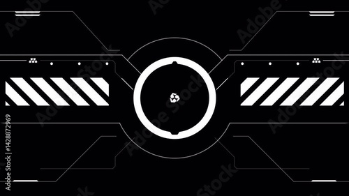 vector illustration of a loading scifi load black and white