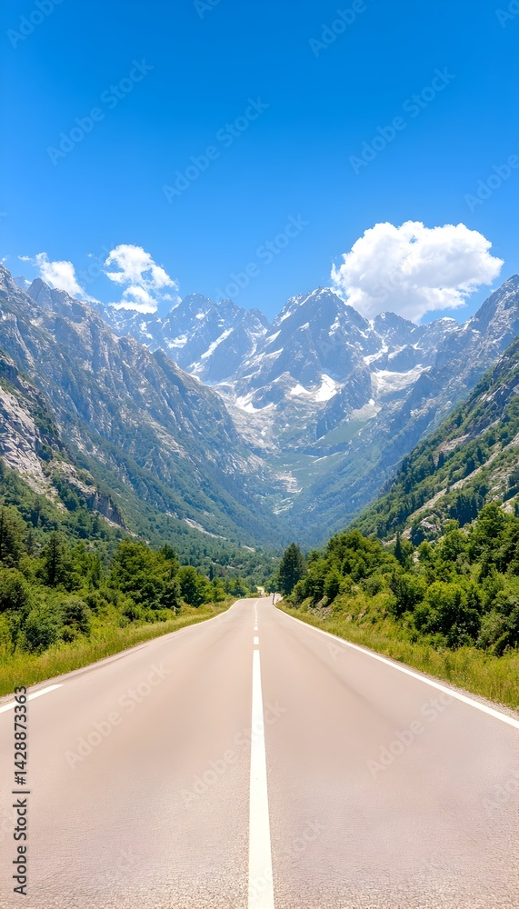 Fototapeta premium Scenic mountain road vanishing point