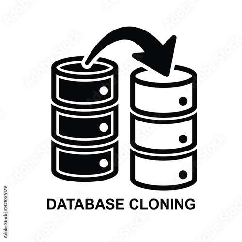Database cloning icon isolated on background vector illustration.