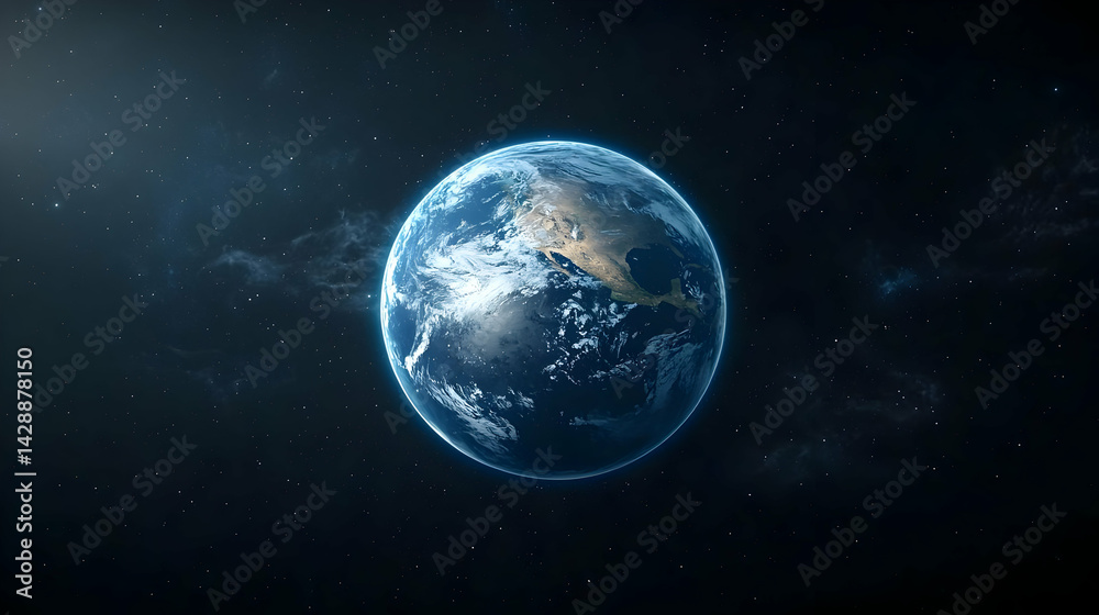 Obraz premium Pixelated Earth In Space