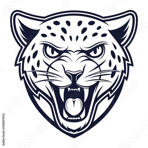 Angry cheetah head graphic