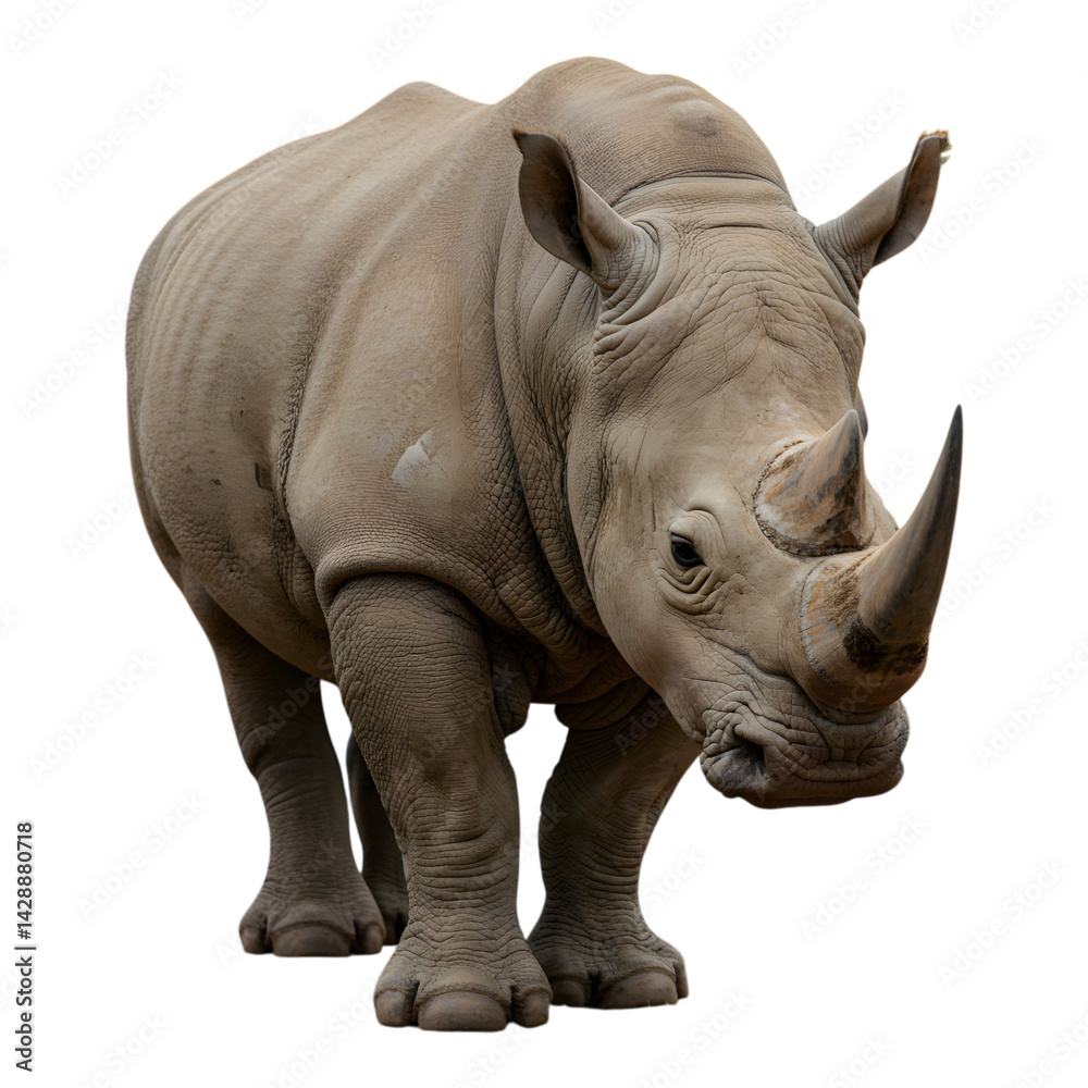 Obraz premium Rhino Facing Slightly Toward Camera