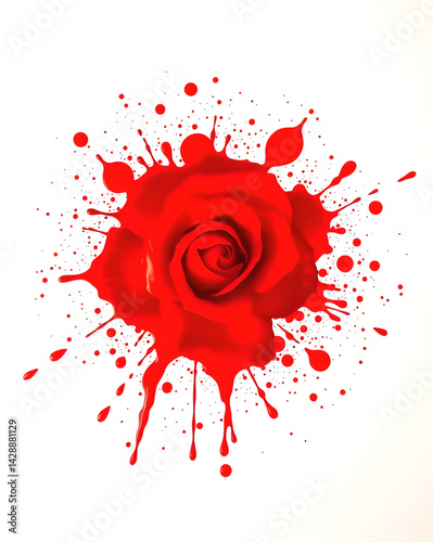 Red Rose Paint Splash