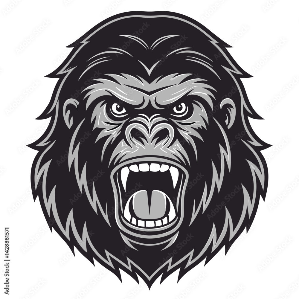 Fototapeta premium Angry Gorilla Head (1)
