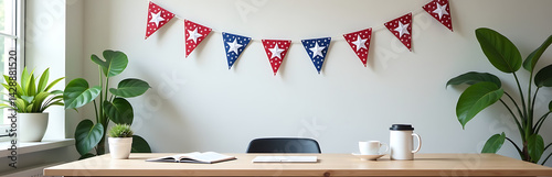 Creative Workplace Setting With Labor Day Decorations Photo Style 11